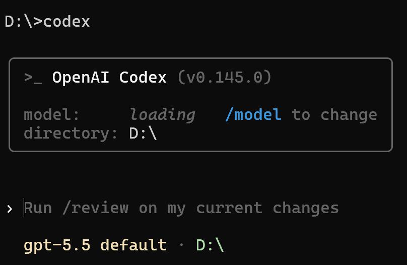Codex TUI 终端运行界面